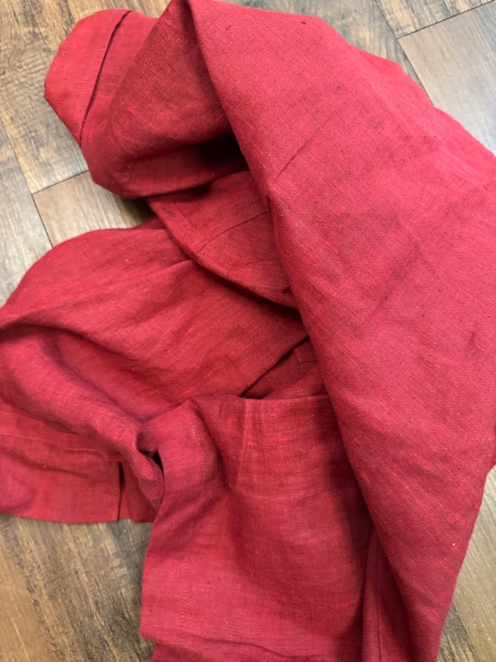dressbarn burgundy 100% Linen-Blend Button Down Shirt - Picture 10 of 10